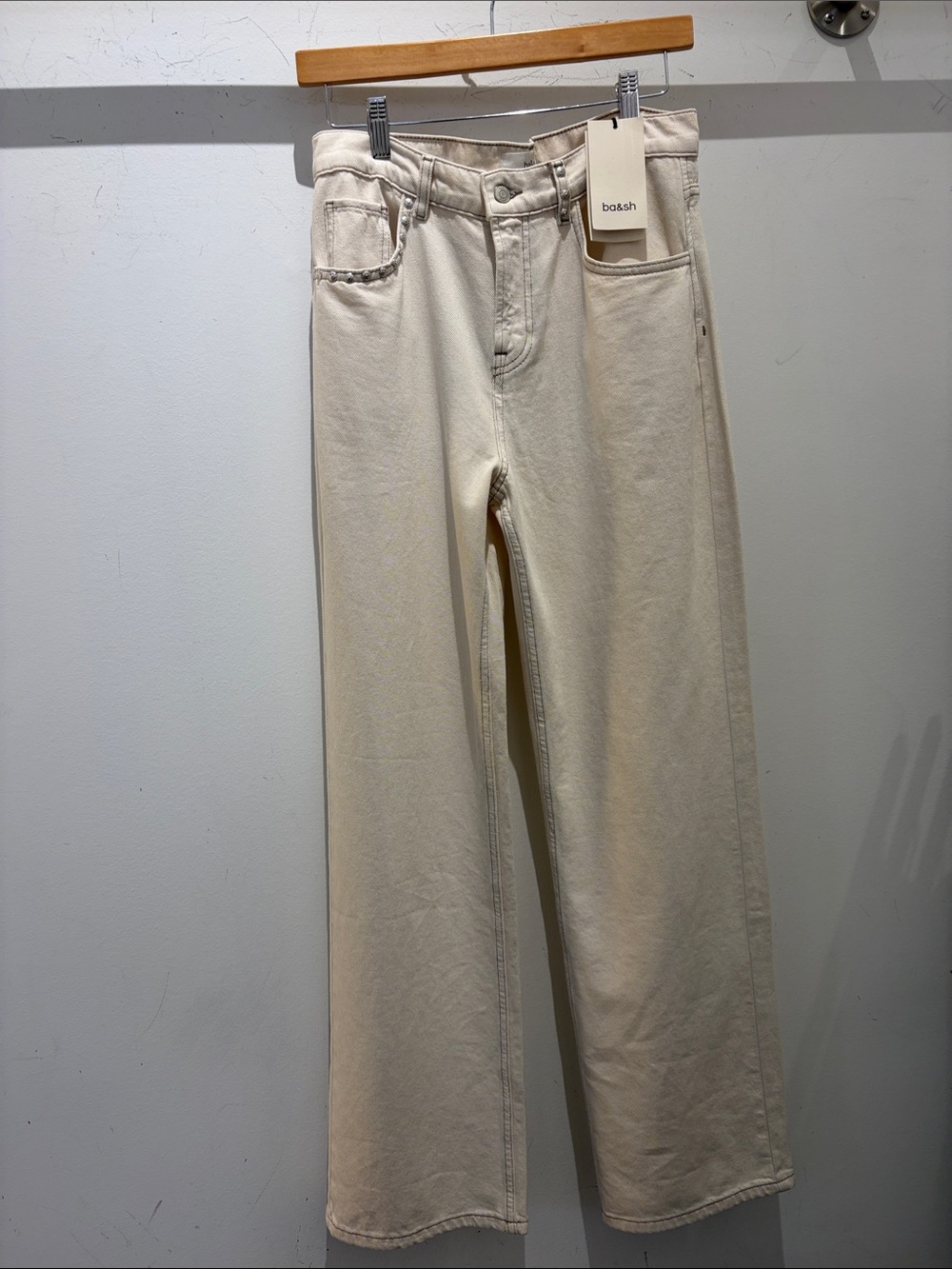 Ba&sh Women’s Stunner Ecru Cream Jean Size 36